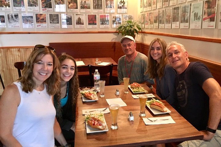 Enjoying lobster rolls